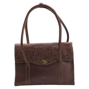 WILD WEST Leather Turn Lock Flap Tote